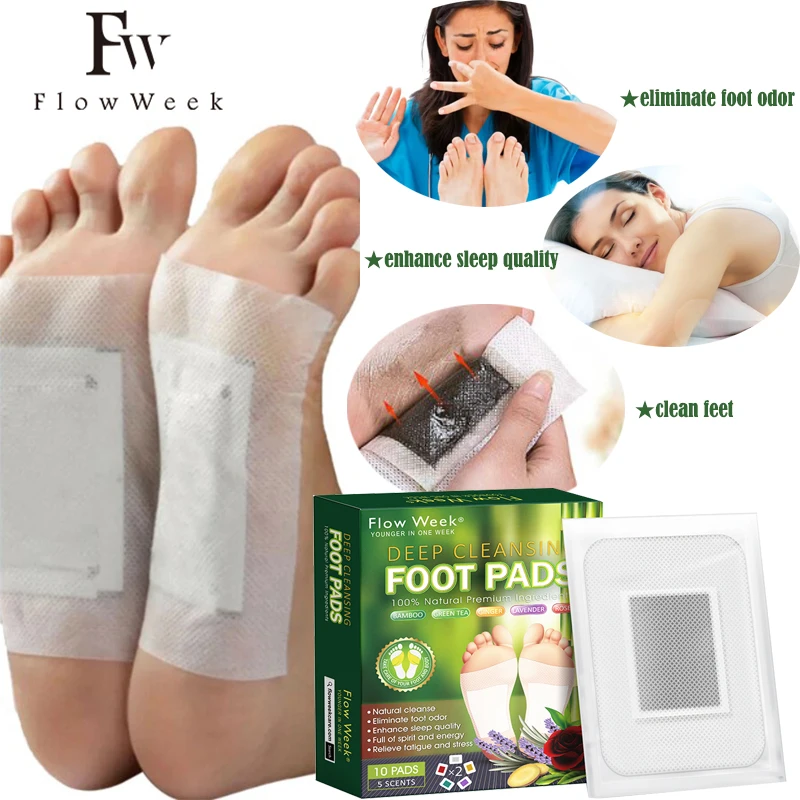 Flow Week Detox Foot Pads: Deep Cleansing Foot Pads to Remove Toxicants, Sleep Better & Relieve Stress Eliminate Foot Odor