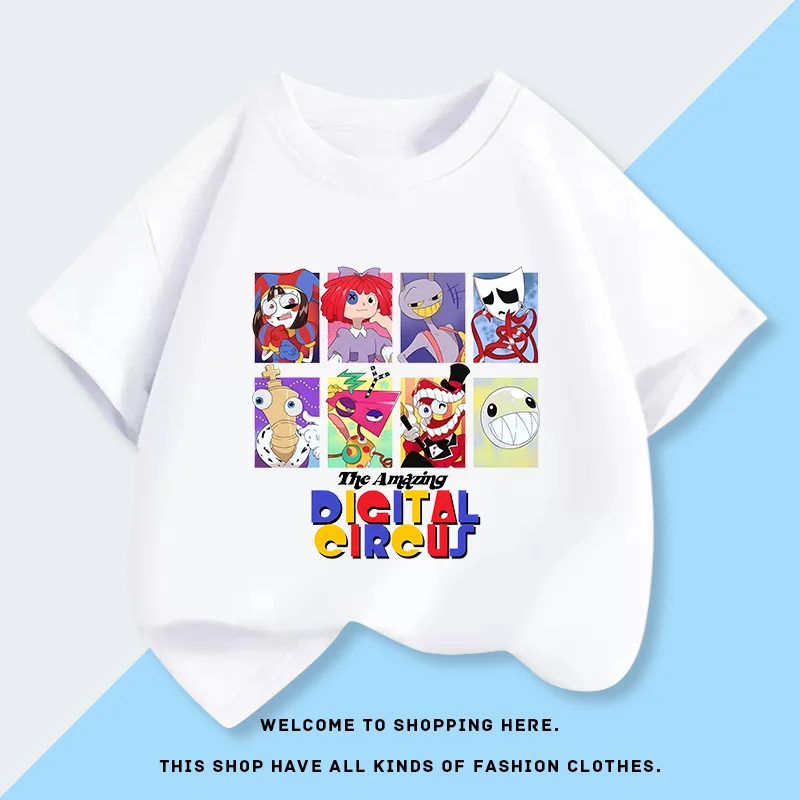 Magical Numbers Circus Boys and Girls Short-Sleeved T-Shirt - Summer New Design Shirt for Children with Elegant Half-Sleeves