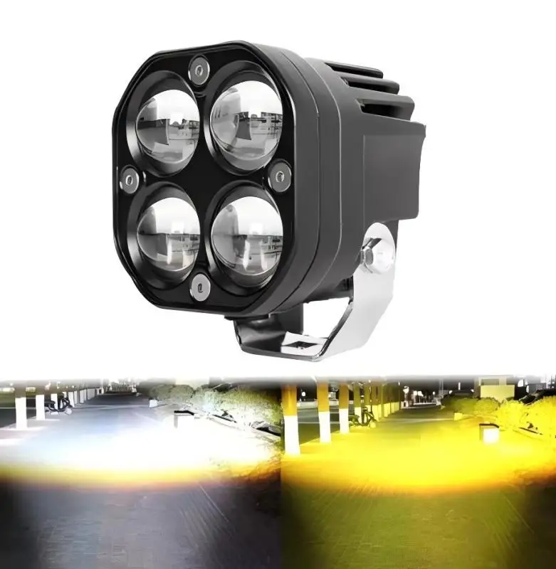 

Motorcycle Accessories Dual Color LED Spotlight Lens Led Headlight Fog Light For Suzuki Yamaha Honda Trucks SUV ATV 4x4 Off-road