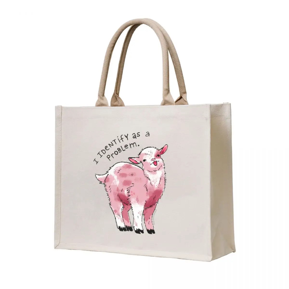 

I Identify as a Problem Goat Tote Bag Eco bag eco bag folding cute tote