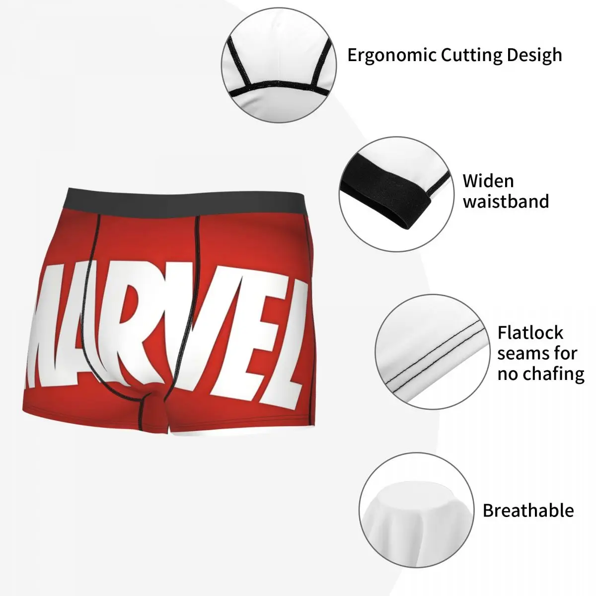 Cueca Marvel de Algodão Masculina, Cuecas Marvel Animation, Calcinha Boxer Sexy, Calcinha Homem de Ferro