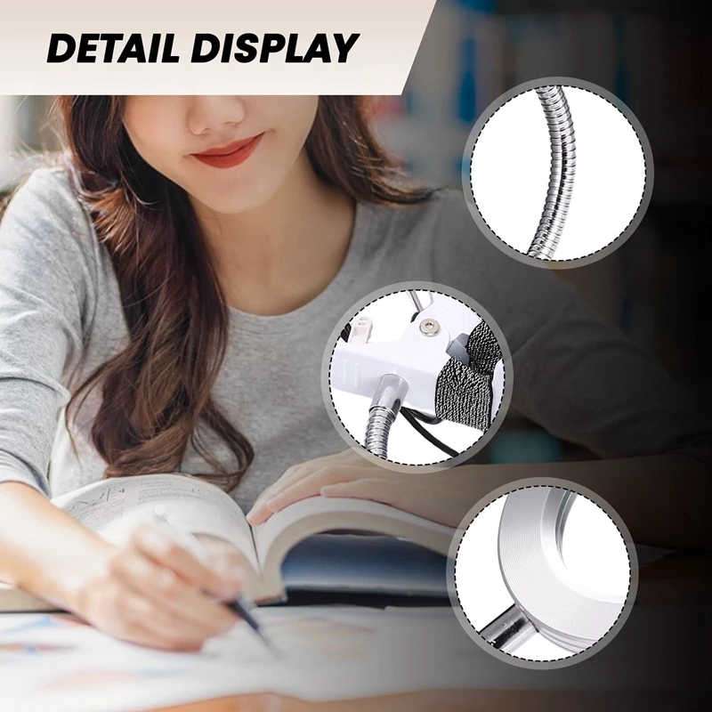 سطح الطاولة المكتبي 8X عدسة مكبرة لصالونات التجميل وشم المكبر ضوء المصباح