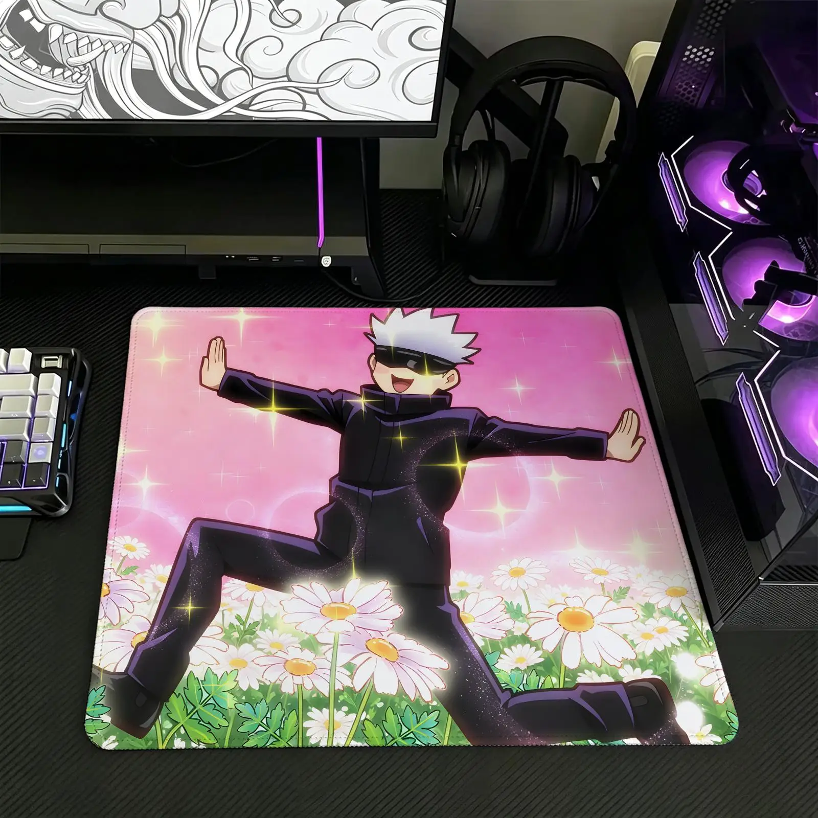 anime Jujutsu Kaisen Mouse Pad Regular gaming mouse pad  Office mouse pad Laptop desk mat Stitched edge S/M/L size mouse pad