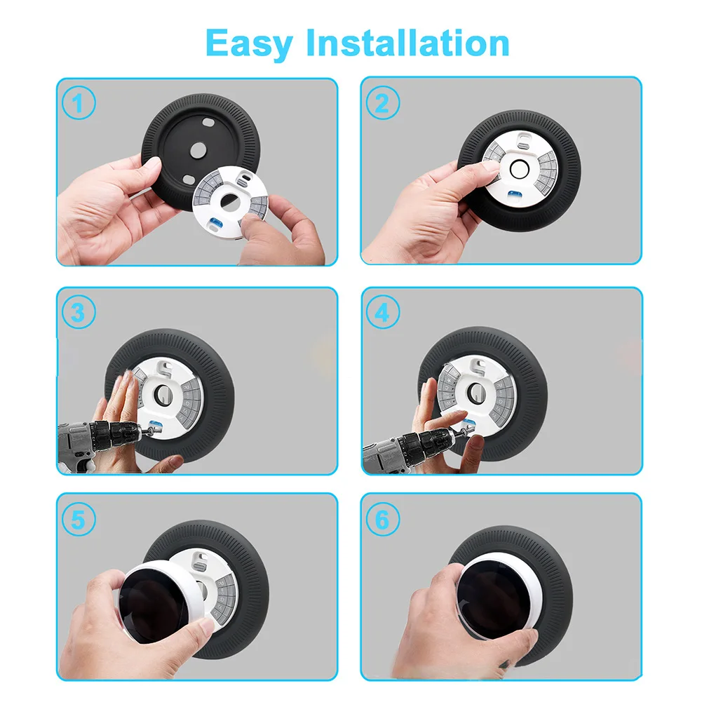 125*125mm for Smart Thermostat Cover Thermostat Upgrade Manual Measurement Modern Look Stylish Design Display Brightness
