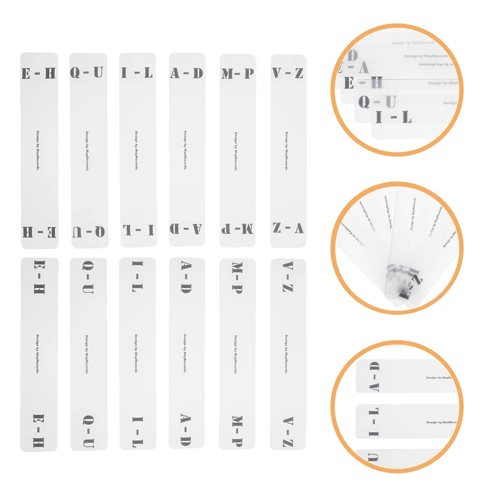 12 Pcs Album Classification Tags Horizontal Label Record Organizer Books Index Card for Shelf Storage Acrylic File