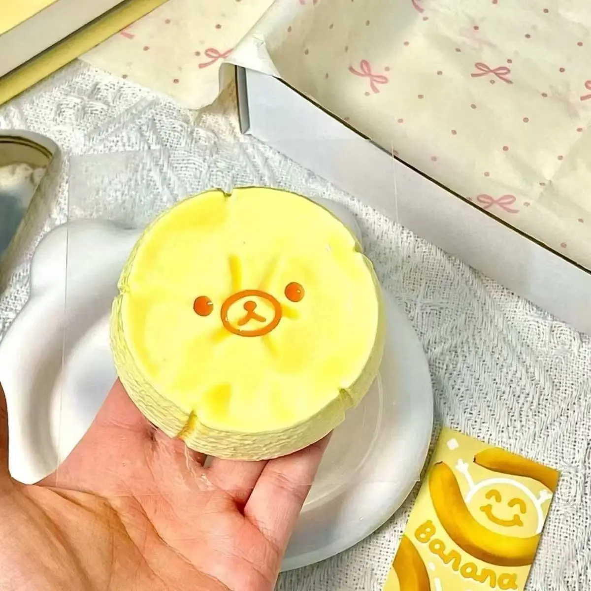 Nuevo juguete suave 2026 con textura similar a puré de YOGUR - Oso con forma de rodaja de plátano para aliviar el estrés - Silicona de grado alimenticio