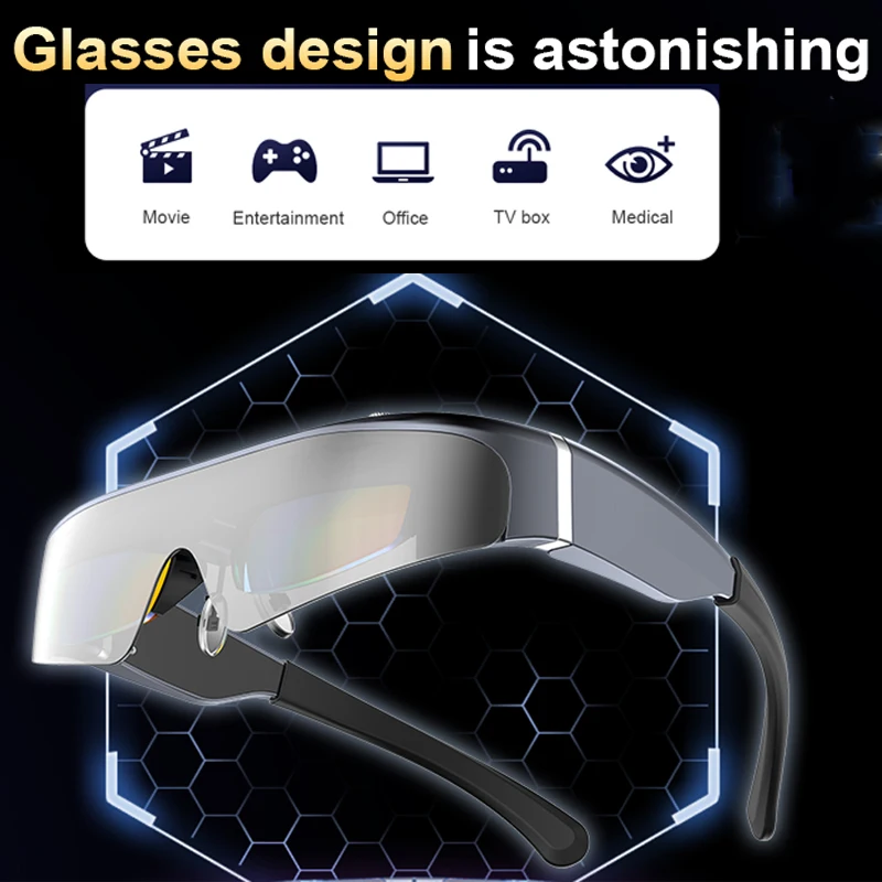 

luxury All-in-one 3D AR/VR Smart Video Glasses large Vision 4k image quality Screen Portable Movie Games Display Private Theater