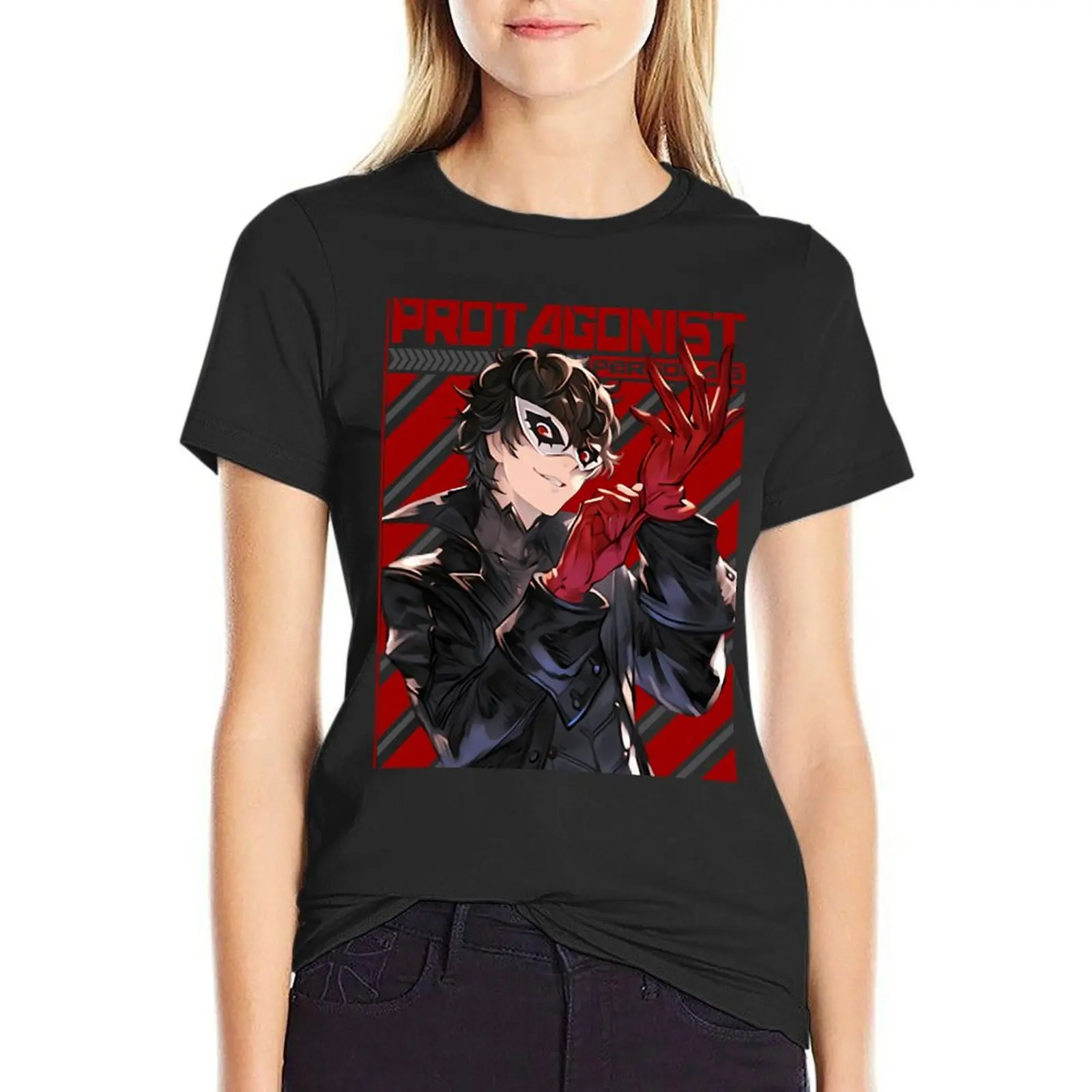 

PERSONA 5 PROTAGONIST FINISHING TOUCH T-Shirt kawaii clothes Blouse black t-shirts for Women