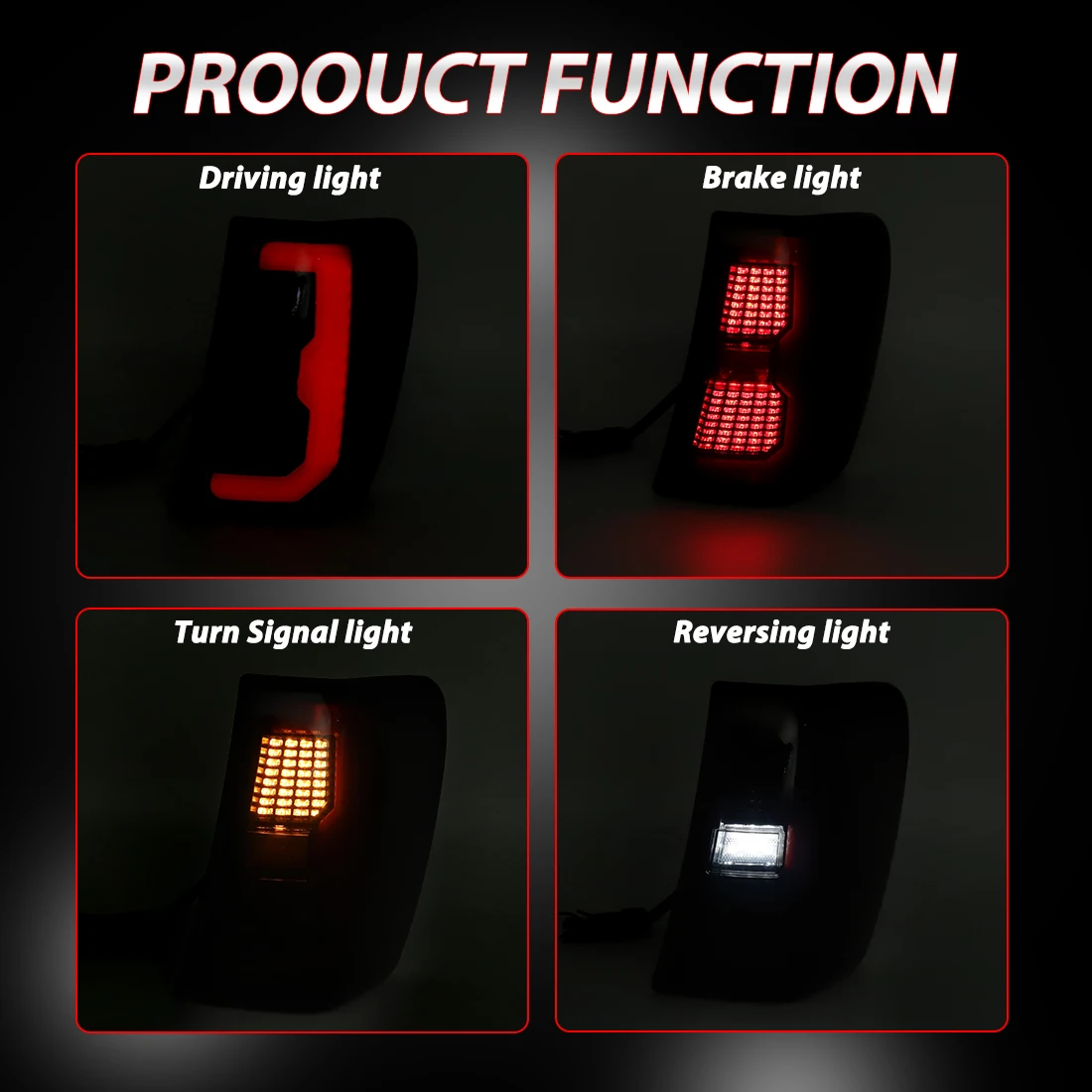LED Taillights For Jeep Grand Cherokee MK2 WJ 1999 2000 2001 2002 2003 2004 Rear Brake Lamp Turn Signal Light Taillamp 12V