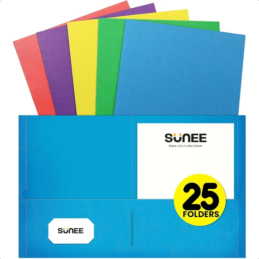 

Folders with Pockets 25 Pack Assorted Colors 2 Pocket Folders Fit Letter Size Paper Paper File Folder for School Office Home Bu