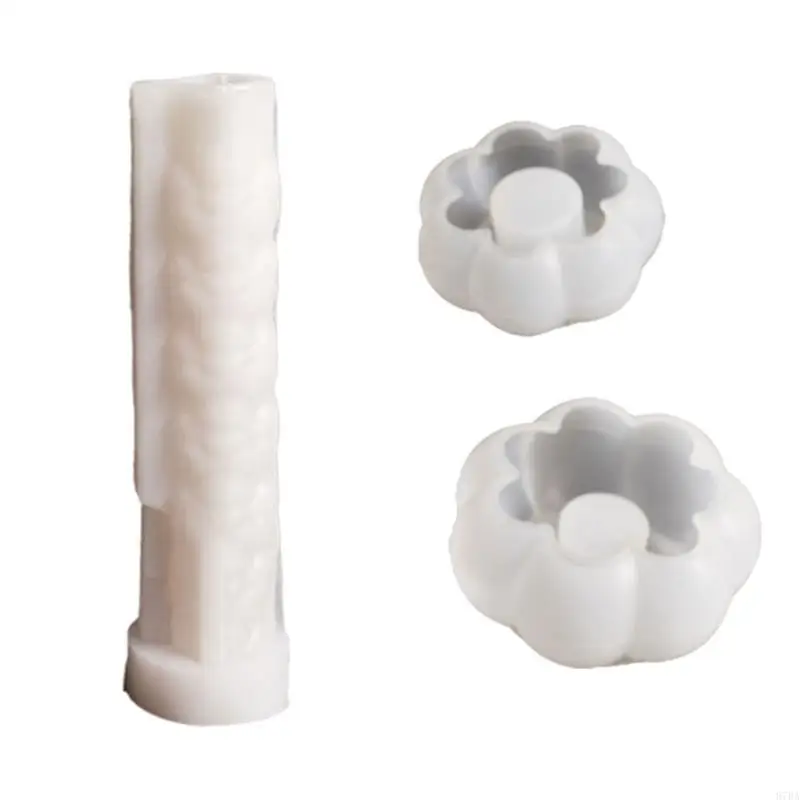 

97BA Stacked Skull Molds Castings Molds Halloween Silicone Moulds Pumpkins Holder Molds Plasters Molds