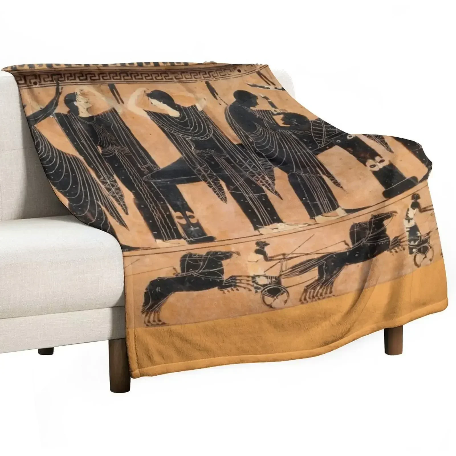 

Ancient Greek Funerary Scene Throw Blanket funny gift Polar Blankets