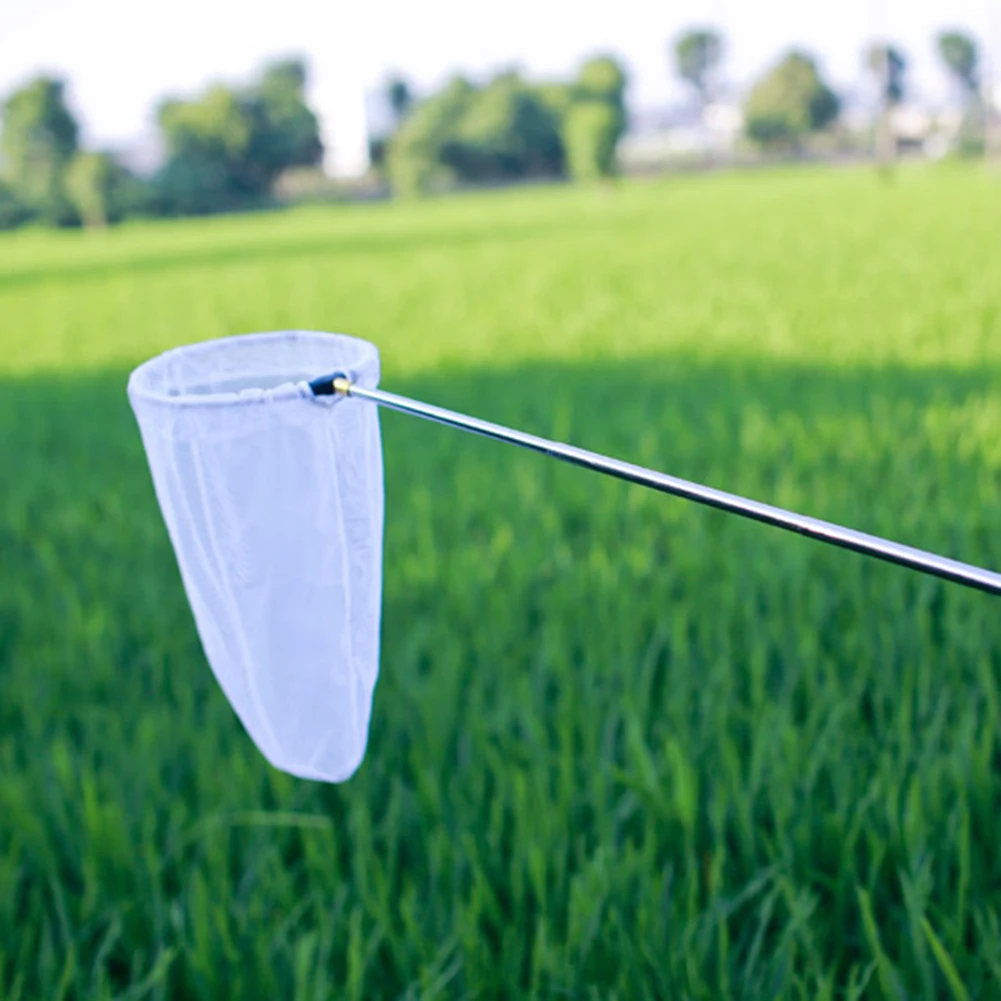 Filet à mailles télescopique en acier inoxydable, équipement de pêche portable pour enfants, jardin extérieur