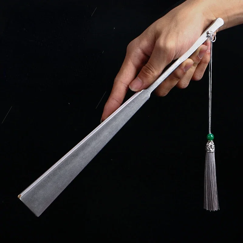 

Chinese Kung Fu Fan Crafts Aluminum Folding Alloy Fan Metal Bone Silk Fans Chinese Classical Men and Women Iron Decorative Fans