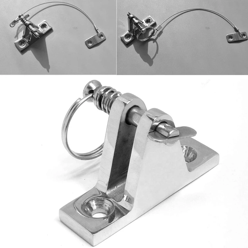 4 Pack Marine Grade Nylon Bimini Top 90° Stainless Deck Hinge With Pin And Ring 316 Stainless Steel Deck Hinge Mount