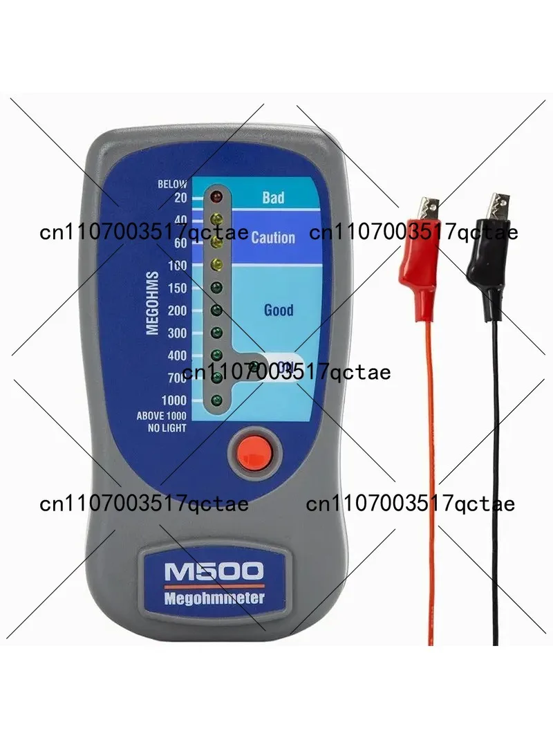 Insulation Tester 500V Megohmmeter 1000 Megohms with Visual Display and Carrying Case