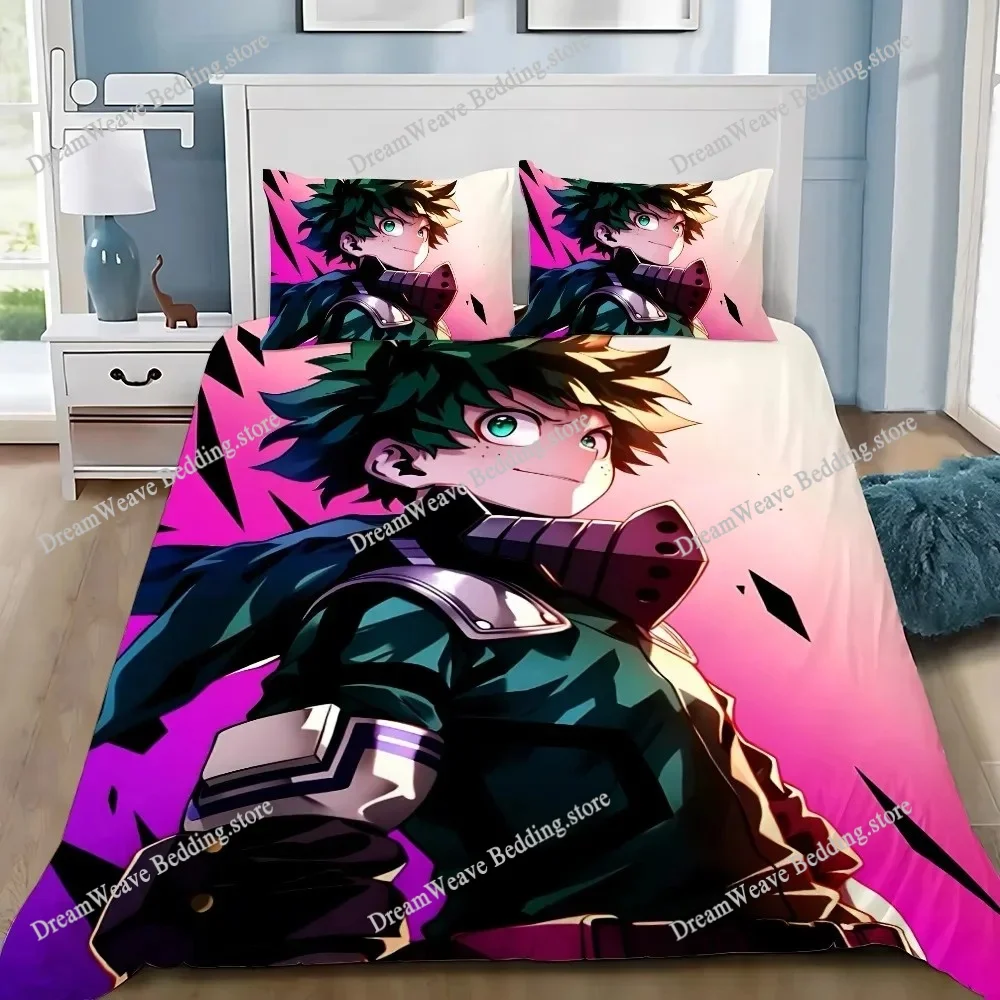

Japan Anime My Hero Academia 3D Printed Bedding Set Cartoon Duvet Covers Pillowcases Comforter Bedding Set Bedclothes Bed Linen