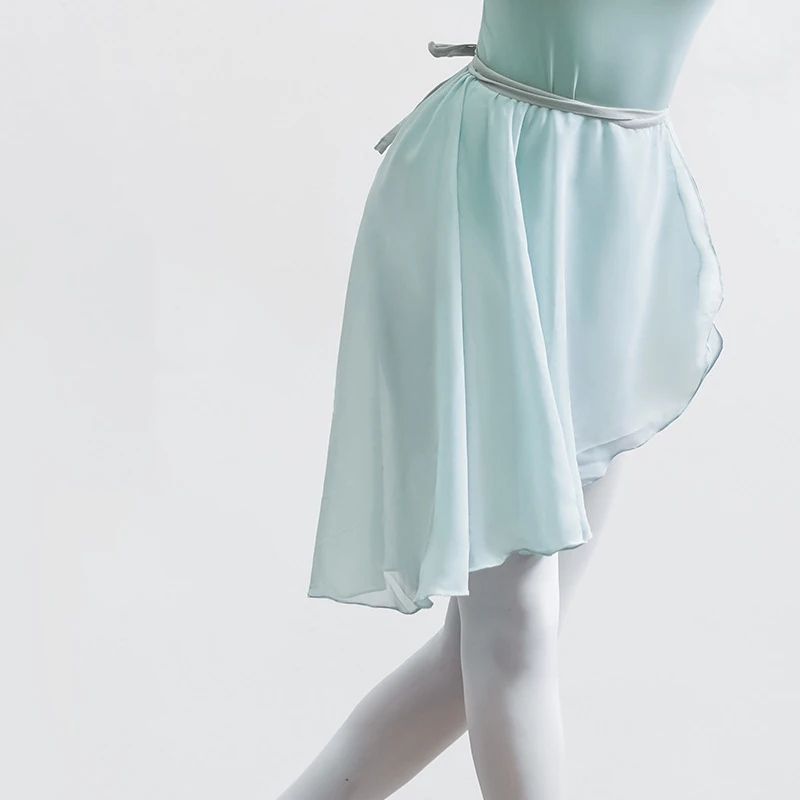 Women Ballet Skirt Chiffon Dance Wrap Skirt Ballroom Latin Ballerina Tutu Dress Skate Ballet Practice Skirt Tango Performance