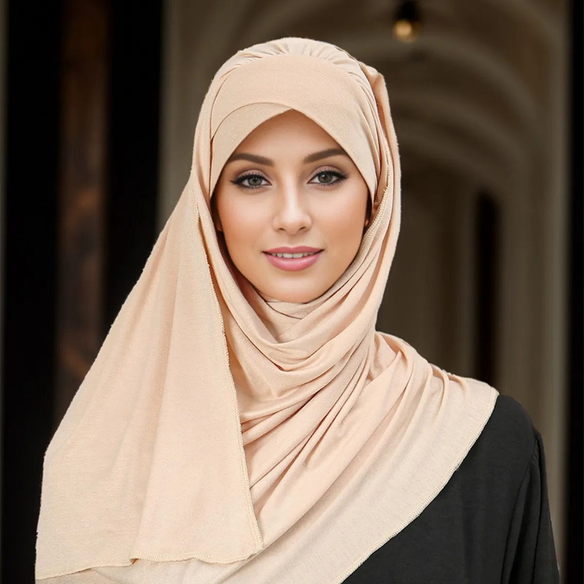 Forehead Cross Instant Scarf Turban Women Muslim Hijab Jersey Shawls Wrap Islam Pray Hijabs Amira Khimar Scarves Turbante Mujer