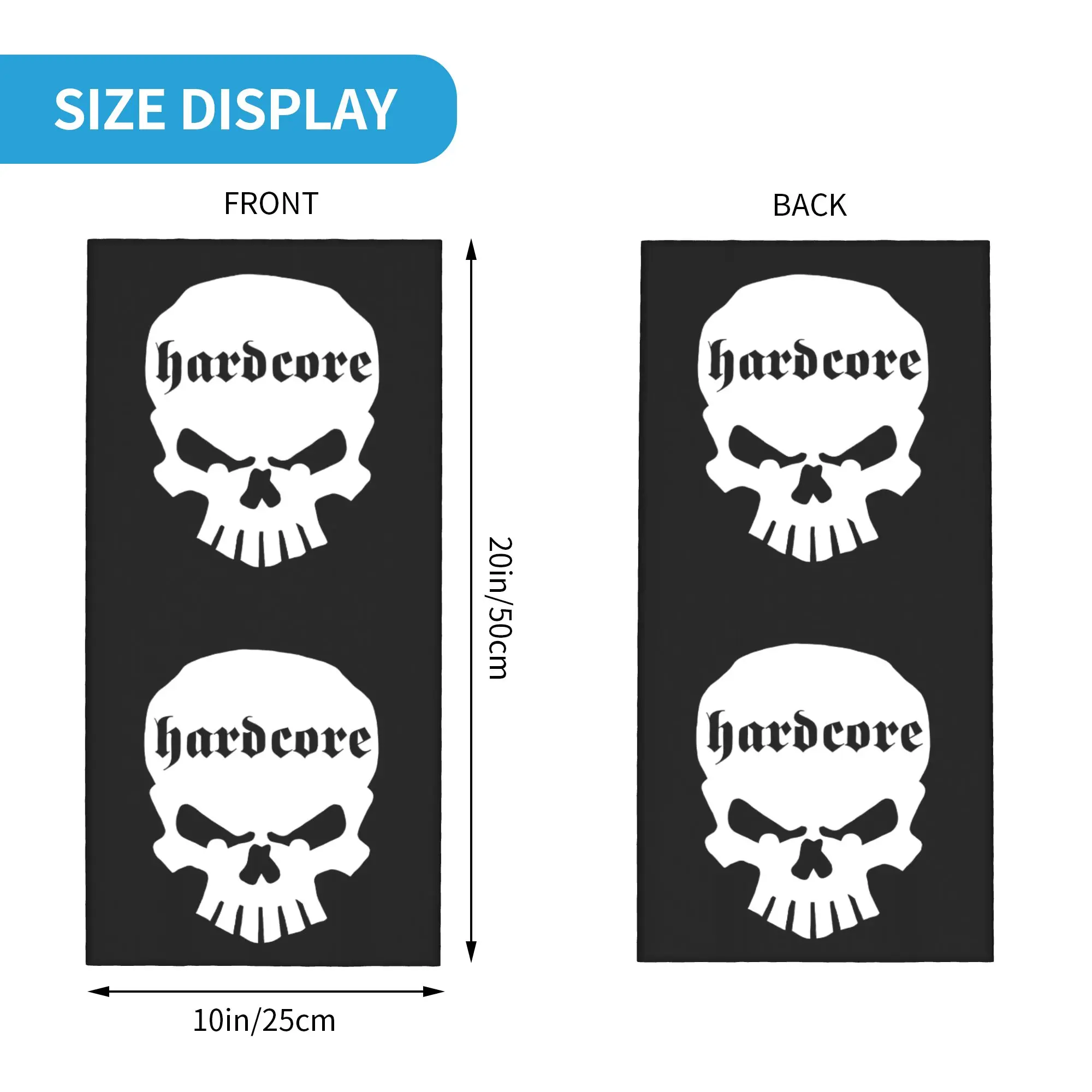 مخصص H-Hardcores الشرير شعار باندانا الرقبة الجراب للمشي لمسافات طويلة الصيد النساء الرجال التفاف وشاح الهيكل العظمي نمط بالاكلافا دفئا #2