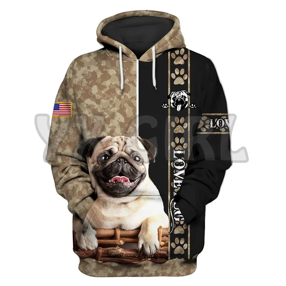 Life Is Better With A Pug 3D Printed Hoodies Women\'s For Men Pullovers Street Tracksuit Love Dog Gift