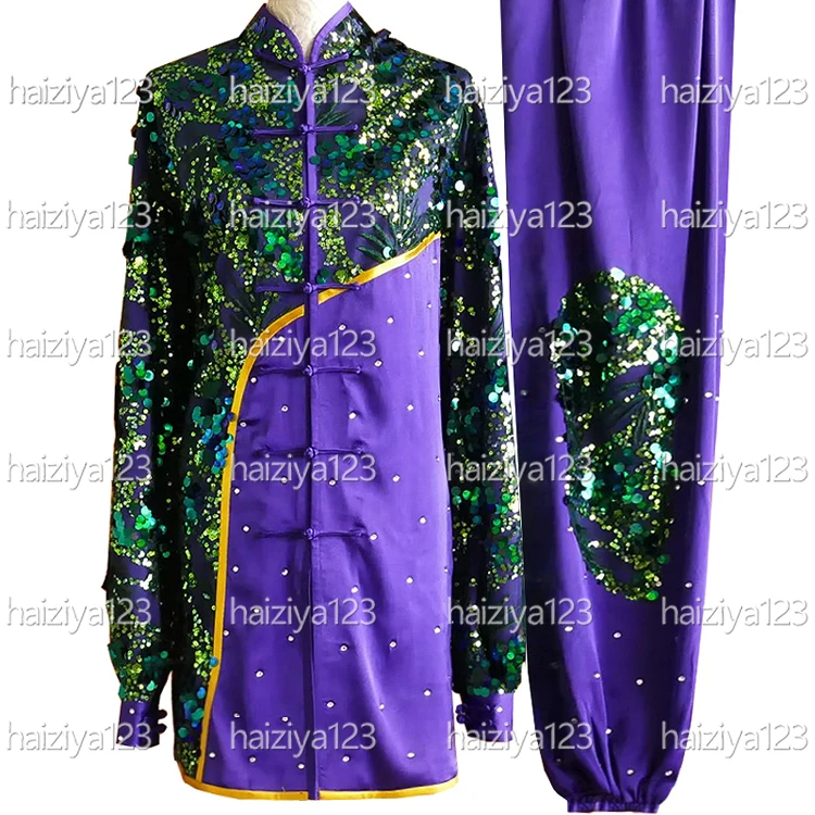 

Униформа для тай-чи с вышивкой и блестками, одежда для соревнований, одежда для кунг-фу, ушу для мужчин, женщин, взрослых, детей, мальчиков и девочек, унисекс