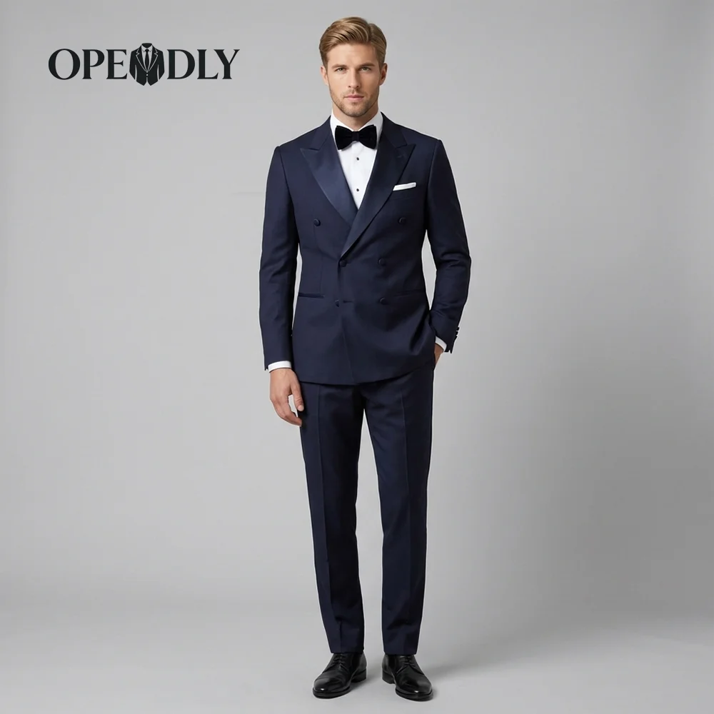 

OPEODLY Men's Slim Fit 3 Piece Tuxedo Suit One Button Blazer Jacket Vest Pants Set for Formal Wedding And Business Occasions