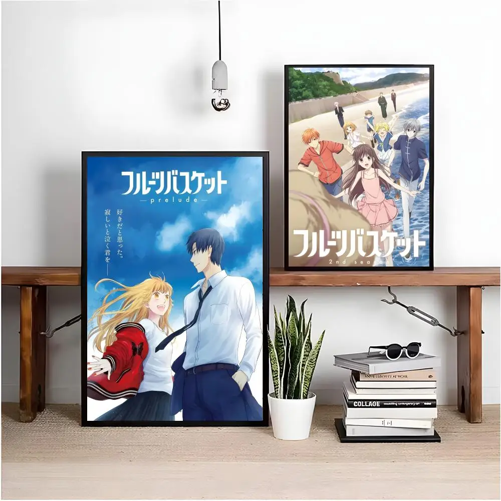 أنيمي F-سلال الفاكهة اللوحة الخط HD طباعة شخصية قماش جدار جدارية ملصق فني صور لغرفة المعيشة ديكور المنزل