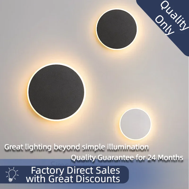

Nordic Minimalist Round LED Wall Light, Modern Villa Sconce, Stylish Decor for Corridor, Entrance, Porch, Bedroom Outdoor Home
