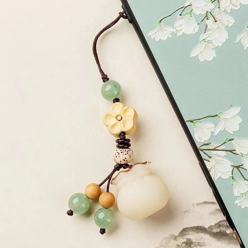 Creative Lucky Bodhi Flower Phone Chain Chinese Style Good Luck Fortune Bodhi Pendant Phone Charms Decoration