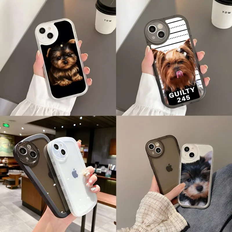 York Shire Terrier Dog Phone Case Transparent For IPhone 13 12 11 14 Pro Max Mini X XR XS 7 8 Plus SE 2020 Soft Cover