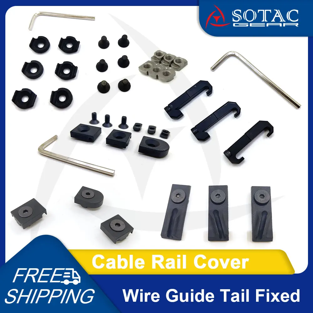 SOTAC Cable Management Wire Guide Tail Fixed System Keymod Rail Cover Tactical Wire Guide Tail Fixed 3pcs/Set 6pcs/Set