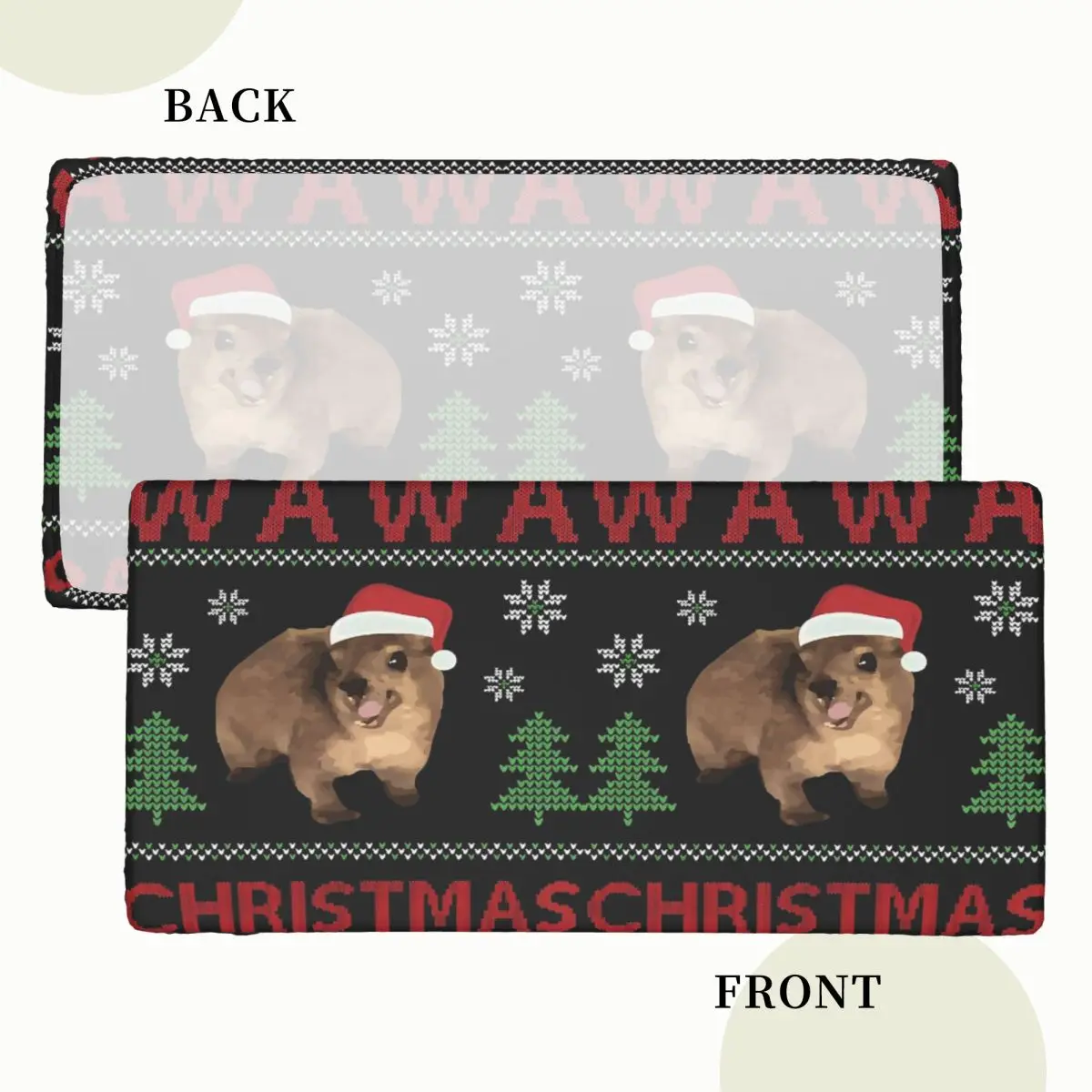 Christmas Wawa Mug Animal Hyrax Rectangular Tablecloth Oilproof Table Cover for Festival Party Decorations Table Cloth