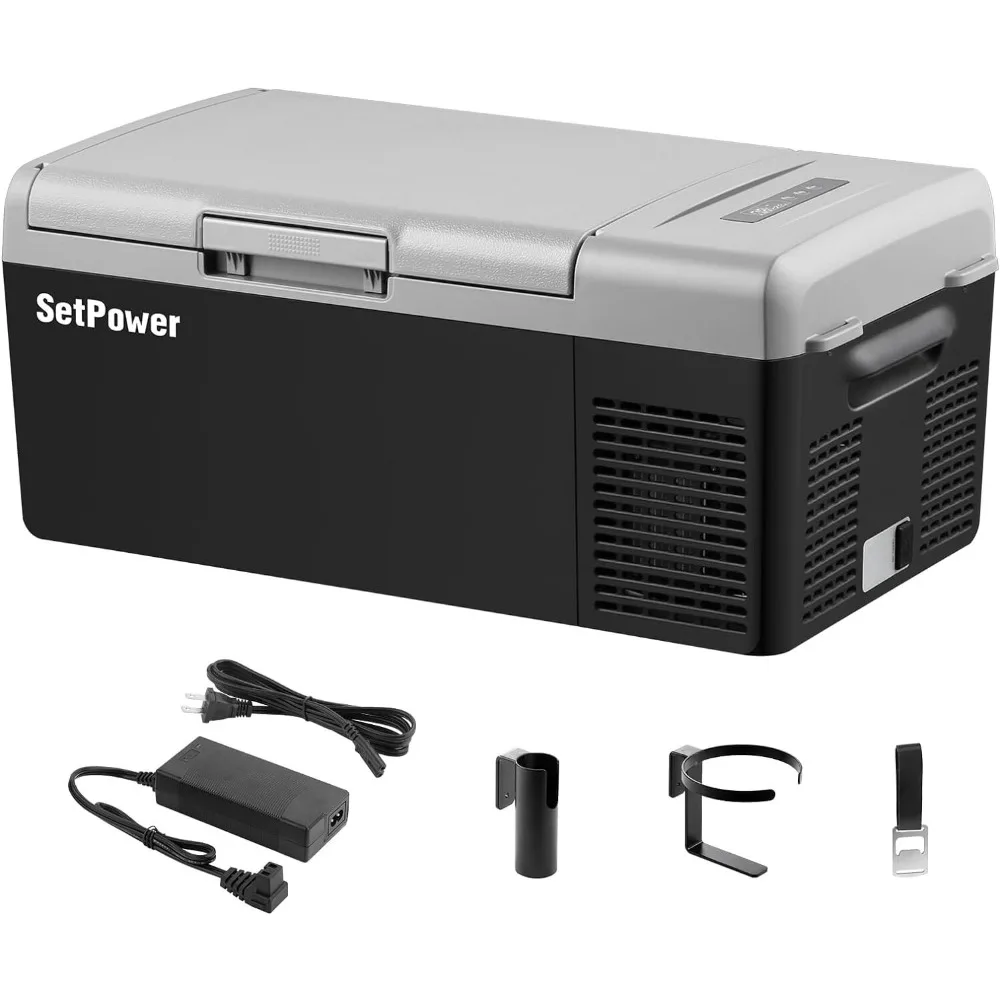 15L Portable Car Refrigerator With AC Adapter Mini Cooler Fridge Fast Cooling