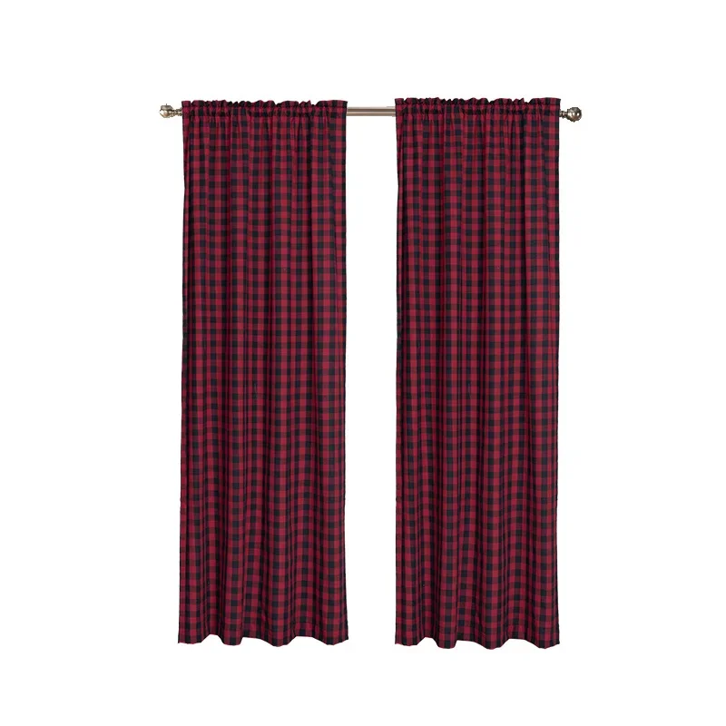 (59) Customized Factory Direct Sales Amazon Hot Selling Curtains Nordic Style Lattice Curtains