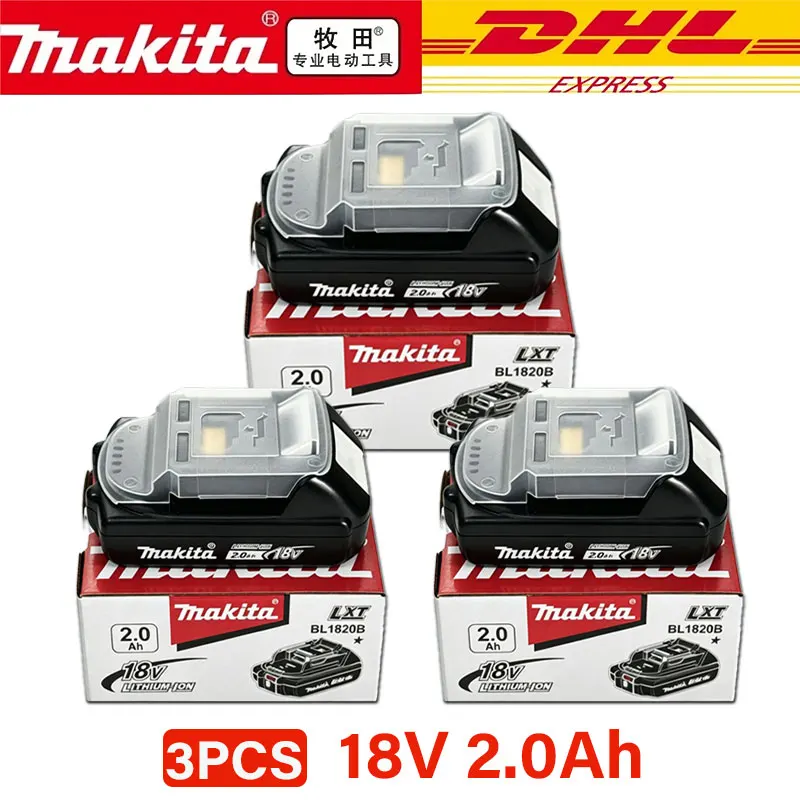 Makita 18V 2.0Ah Lithium-Ion Battery BL1820B 2000mAH Fast Charge 45min LED Indicator for DTW700 XPH14Z Tools