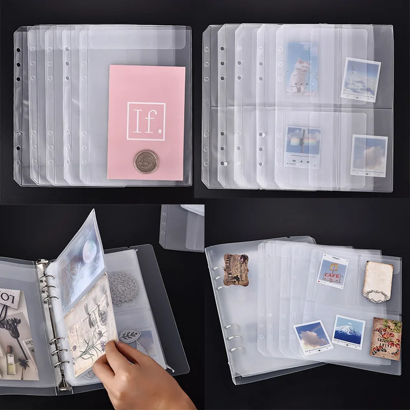 A5 Die Storage Book Binder Transparent Folders DIY Photocard Stamp Album Storage Book Holder Document Envelopes Storage