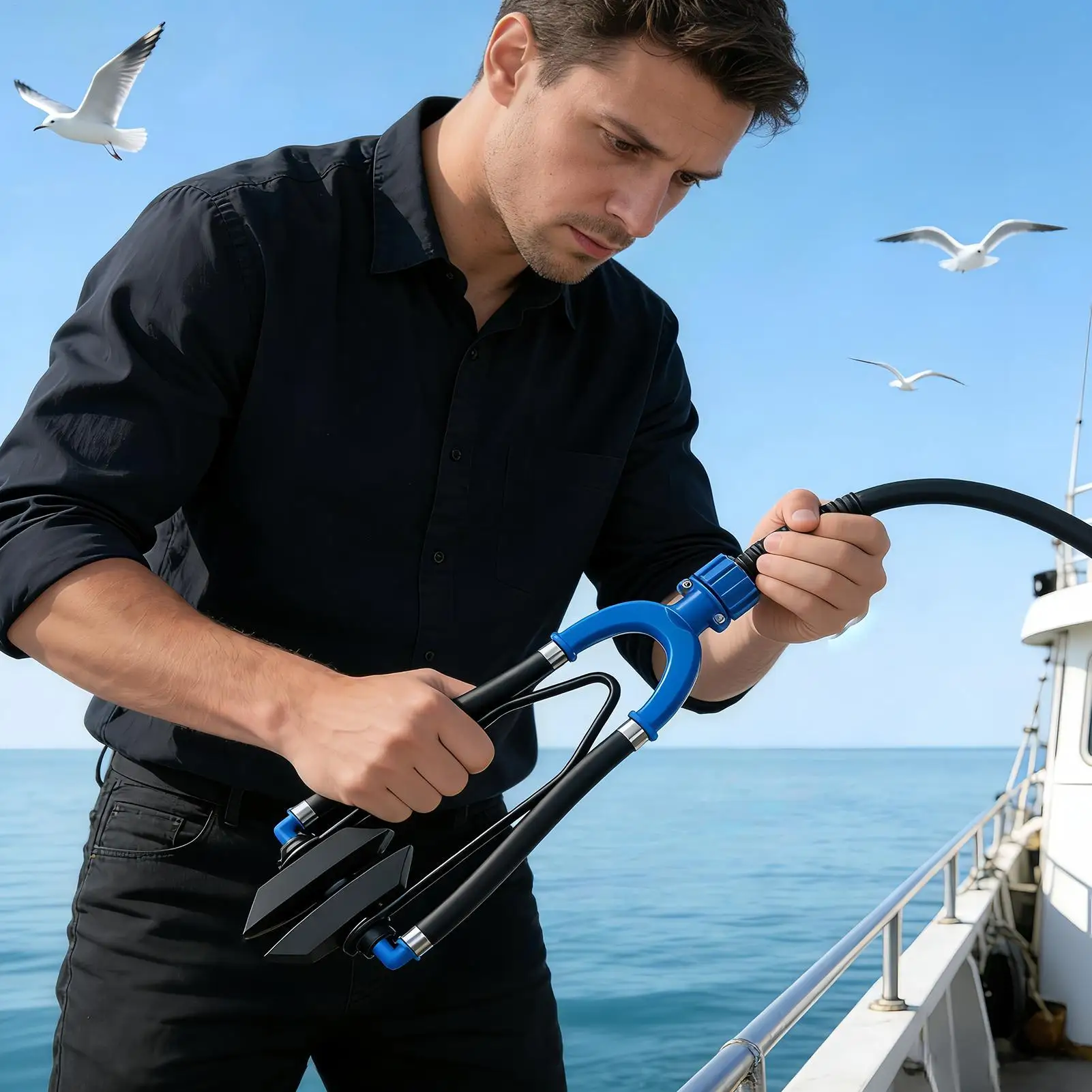 

Muffs For Boat Motor Rotatable And Adjustable Flusher U Shape Groove Outboard Muffs For Daily Maintenance Cooling Cycle Warm-Up