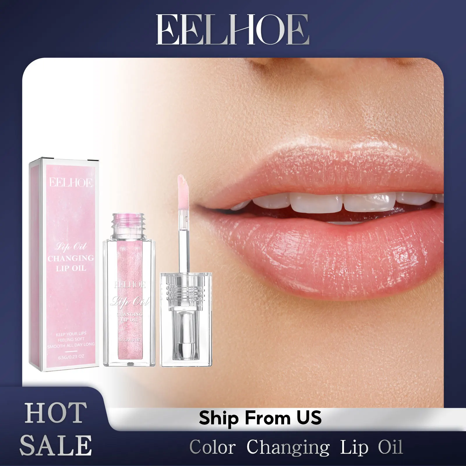 EELHOE Cosmetics Plumping Lip Gloss for Anti Cracking Dry Hydrating Fine Lines Lip Care Tint Moisturizing Color Changing Lip Oil