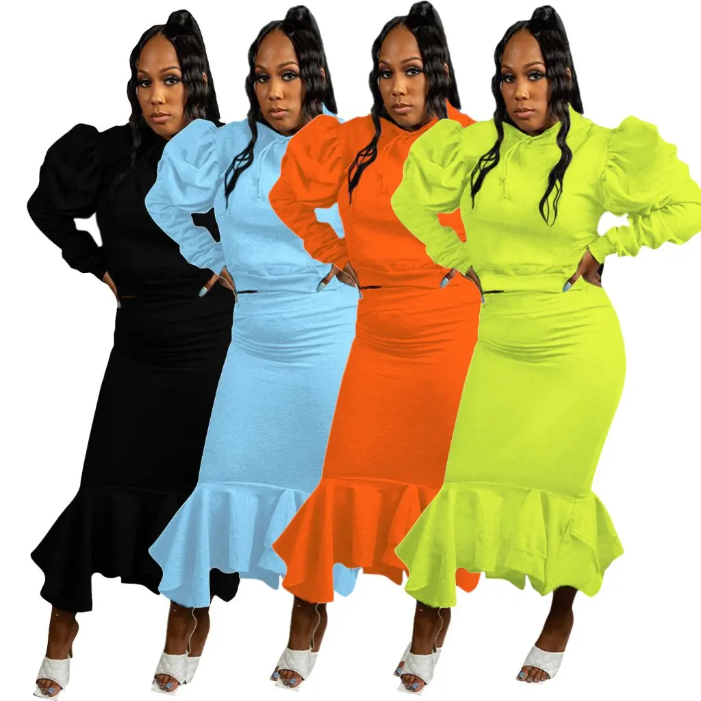 

Ladies Thick Casual Fashion Suit H183 European And American Style Autumn Winter Long Sleeve Irregular Hem Women's Set