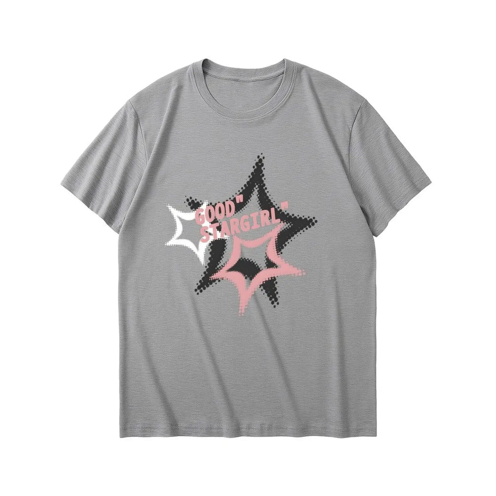 

Women Crew Neck Comfortable Casual Short-Sleeve T-Shirt With Dotted Five-Point Star Print, Moisture-Wicking & Sweat-Wicking Tops