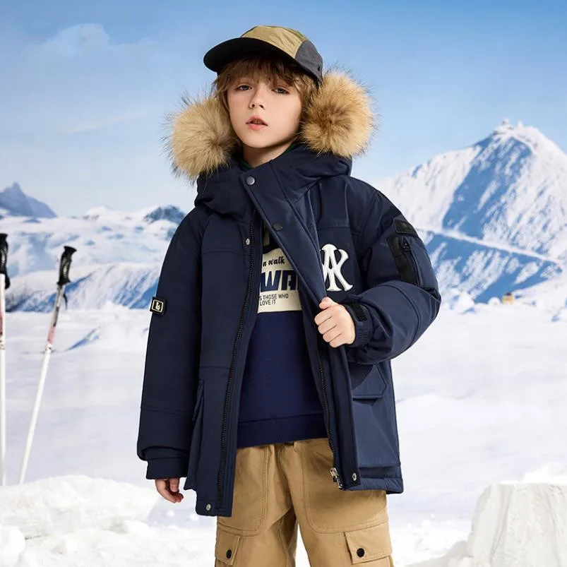 Winter Neue kinder Unten jacke Mode Mit Kapuze Winddicht Wasserdichte Oberbekleidung Jungen Und Mädchen Dicker Warme Mäntel A4172 – Detail 4