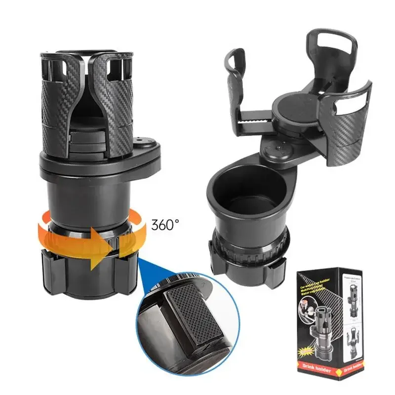 2 In 1 Bekerhouder Expander Voor Auto Cup Expander Houder Auto 360 Graden Roterende Basis Universele Multifunctionele Dubbele Bekerhouders