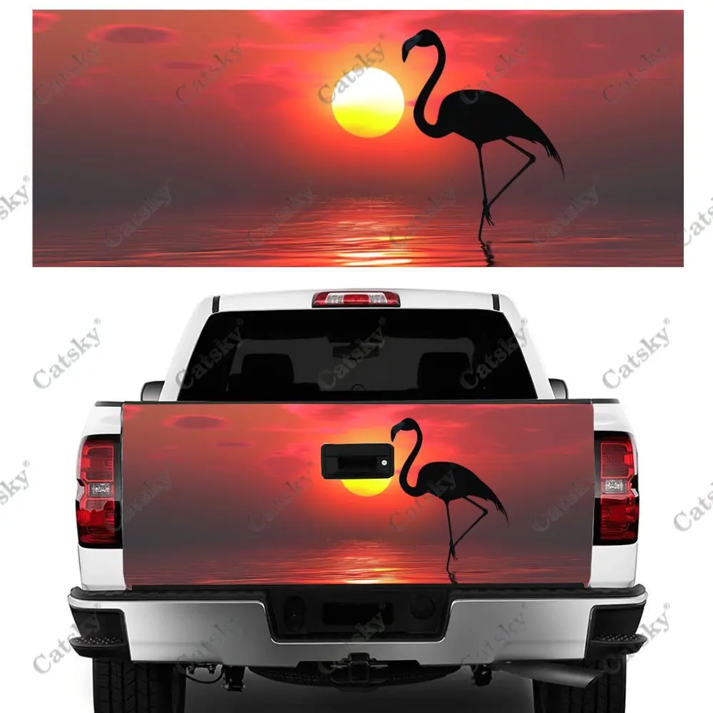 

Flamingo on The Surface of Water Car Tail Trunk Protect Vinly Decal Auto Accessories Hood Decoration Sticker for Off-road Pickup