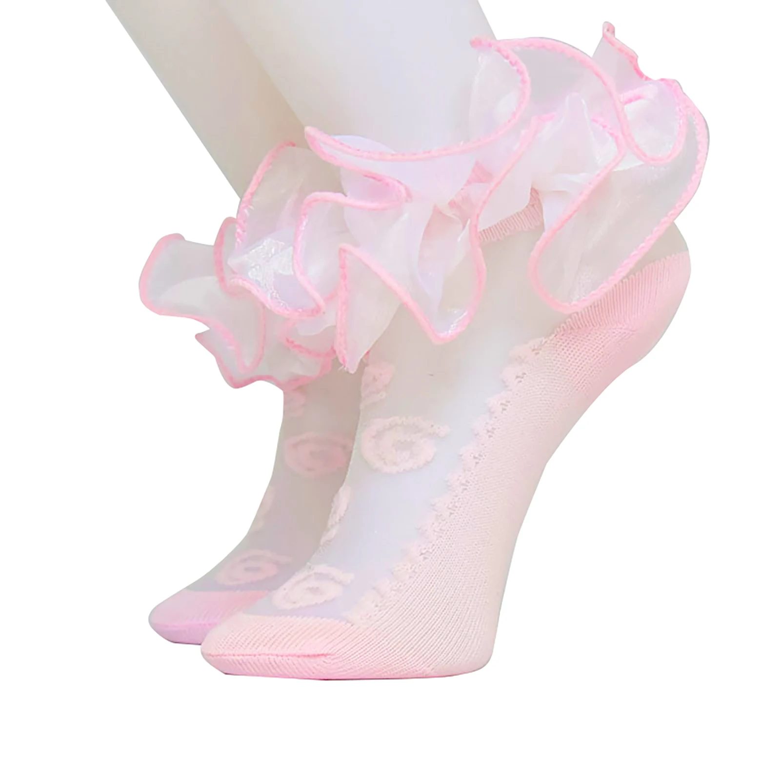 Summer girls ruffle socks cute big ruffle lace princess totem dress socks for small / large children