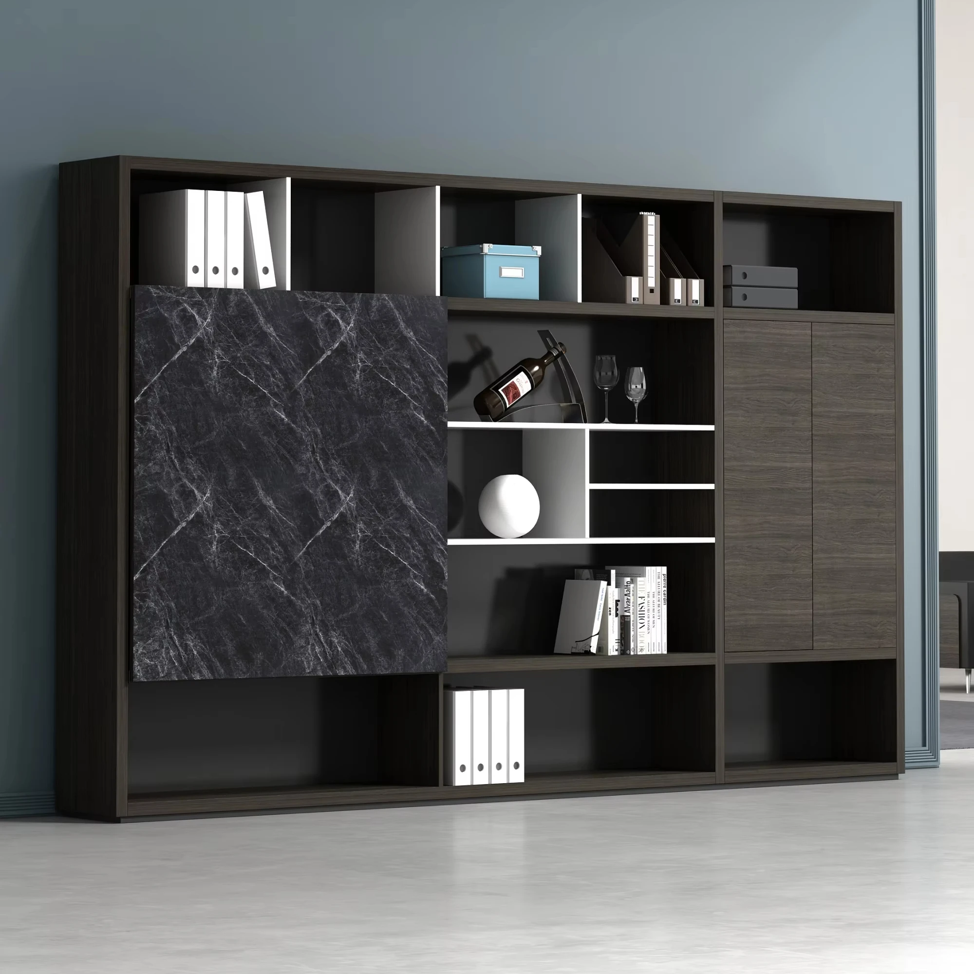！@Modern Design Large Size Wooden Office File Cabinet Bookcase Storage for Household Meeting Boss' Room Decorative at an Price
