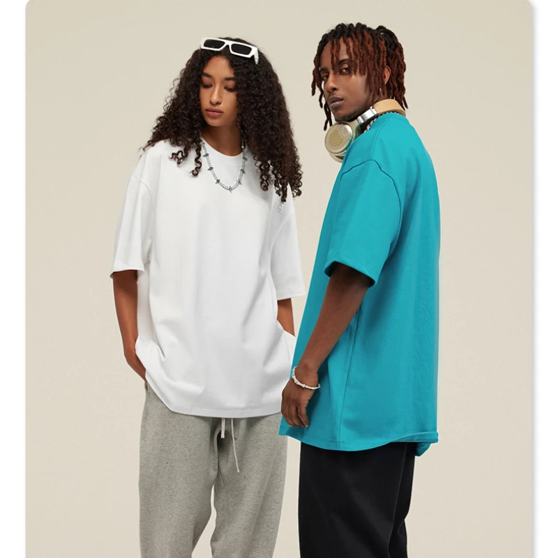 Custom LOGO men's and women's couples shirt 425G heavy cotton t-shirt loose youth fashion