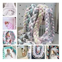 1.5M Crib Surround Cushion Woven Knot Pillow Baby Mattress Protective Pad Baby Bedding Set