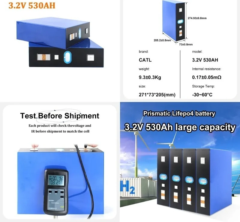 530Ah LiFePO4 Battery Cell 3.2V Professional Grade Energy Storage Battery for 10-15kWh Commercial BESS System