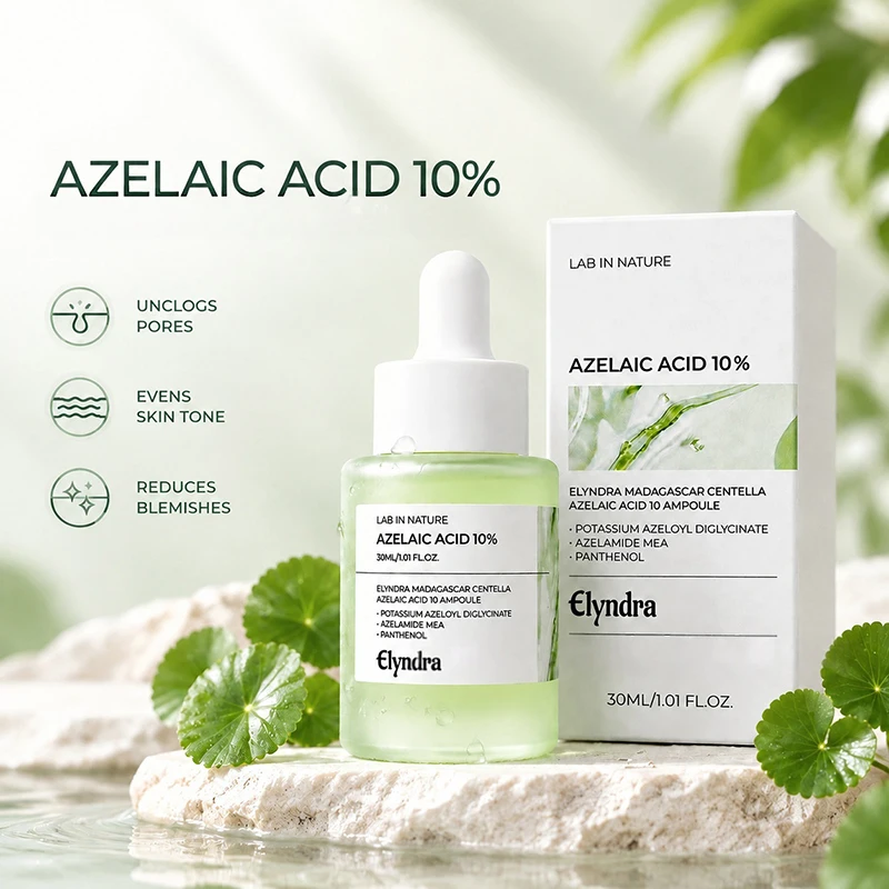 30ml 10% Azelaic Acid Ampoule Facial Serum  Centella Asiatica Panthenol Formula Soothe Redness, Calm Irritated Skin Skincare